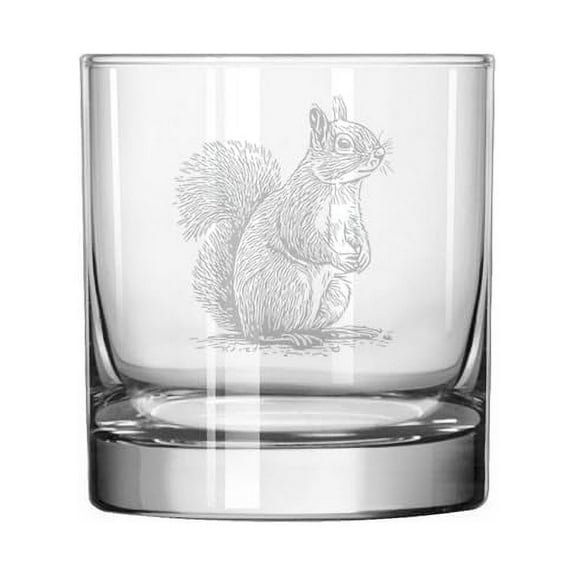 11 oz Rocks Whiskey Old Fashioned Glass Gift Curious Squirrel