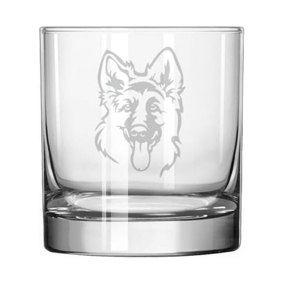 11 oz Rocks Whiskey Old Fashioned Glass Gift German Shepherd Face