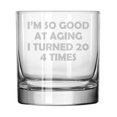 thumbnail image 1 of 11 oz Rocks Whiskey Old Fashioned Glass Gift I'm So Good At Aging 80th Birthday Funny, 1 of 1