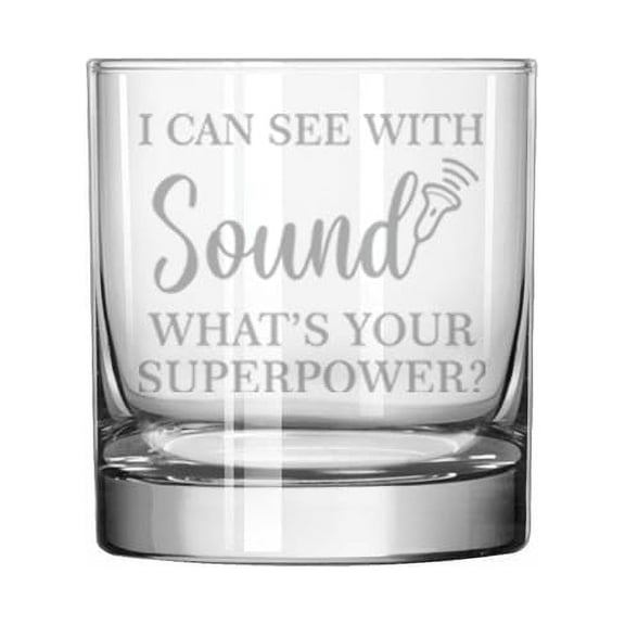 11 oz Rocks Whiskey Old Fashioned Glass Gift Sonographer Ultrasound Tech Superpower Funny