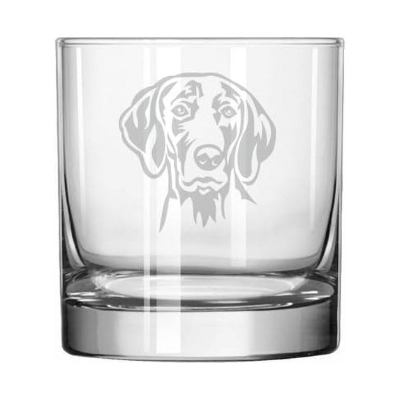 11 oz Rocks Whiskey Old Fashioned Glass Gift Weimaraner Face