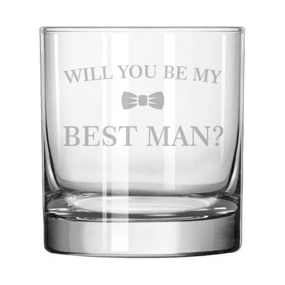 11 oz Rocks Whiskey Old Fashioned Glass Gift Will You Be My Best Man Proposal