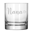 thumbnail image 1 of 11 oz Rocks Whiskey Old Fashioned Glass Nana With Heart, 1 of 1