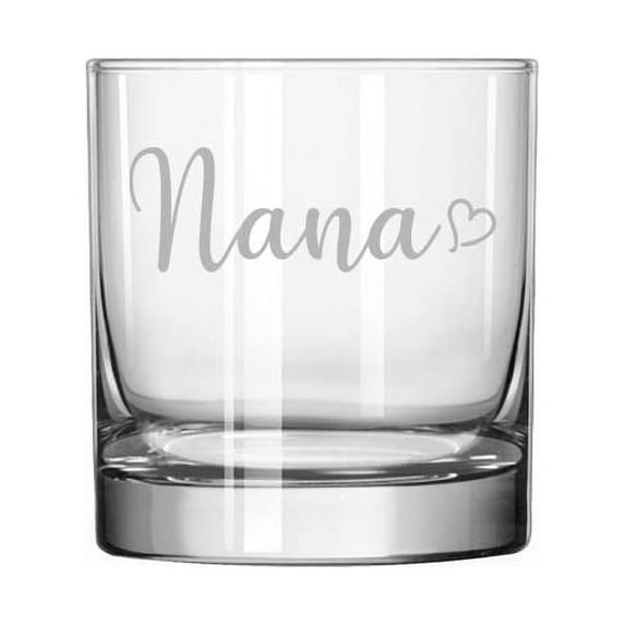 11 oz Rocks Whiskey Old Fashioned Glass Nana With Heart