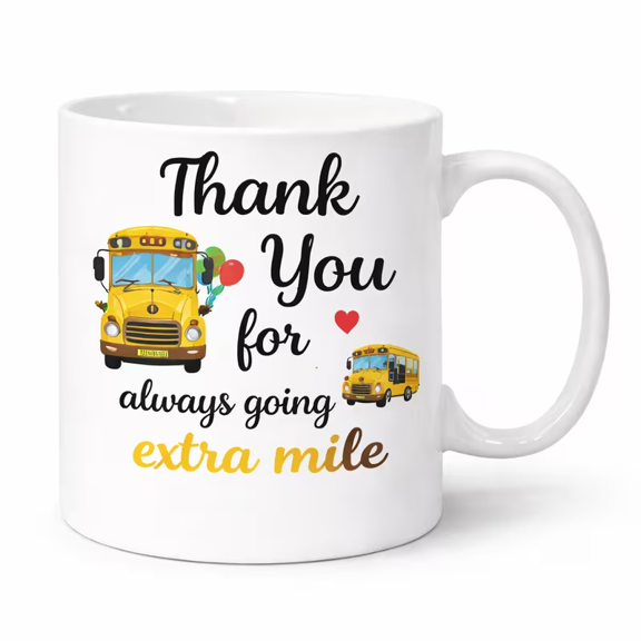 11 oz School Bus Driver Theme Ceramic Coffee Mug