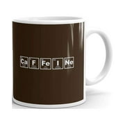 11 oz Stem Gifts Caffeine Spelled with Elements Engineer Science Coworker Gift Chocolate Brown Coffee Mug Tea Cup