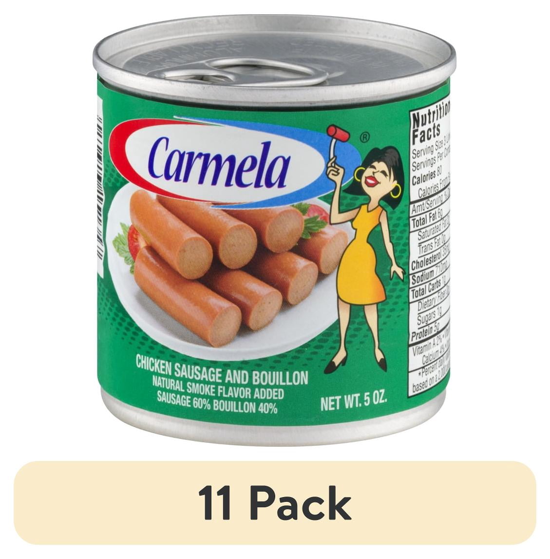 (11 pack) Carmela Chicken Sausage and Bouillion, Natural Smoke Flavor Added, 5 oz Can