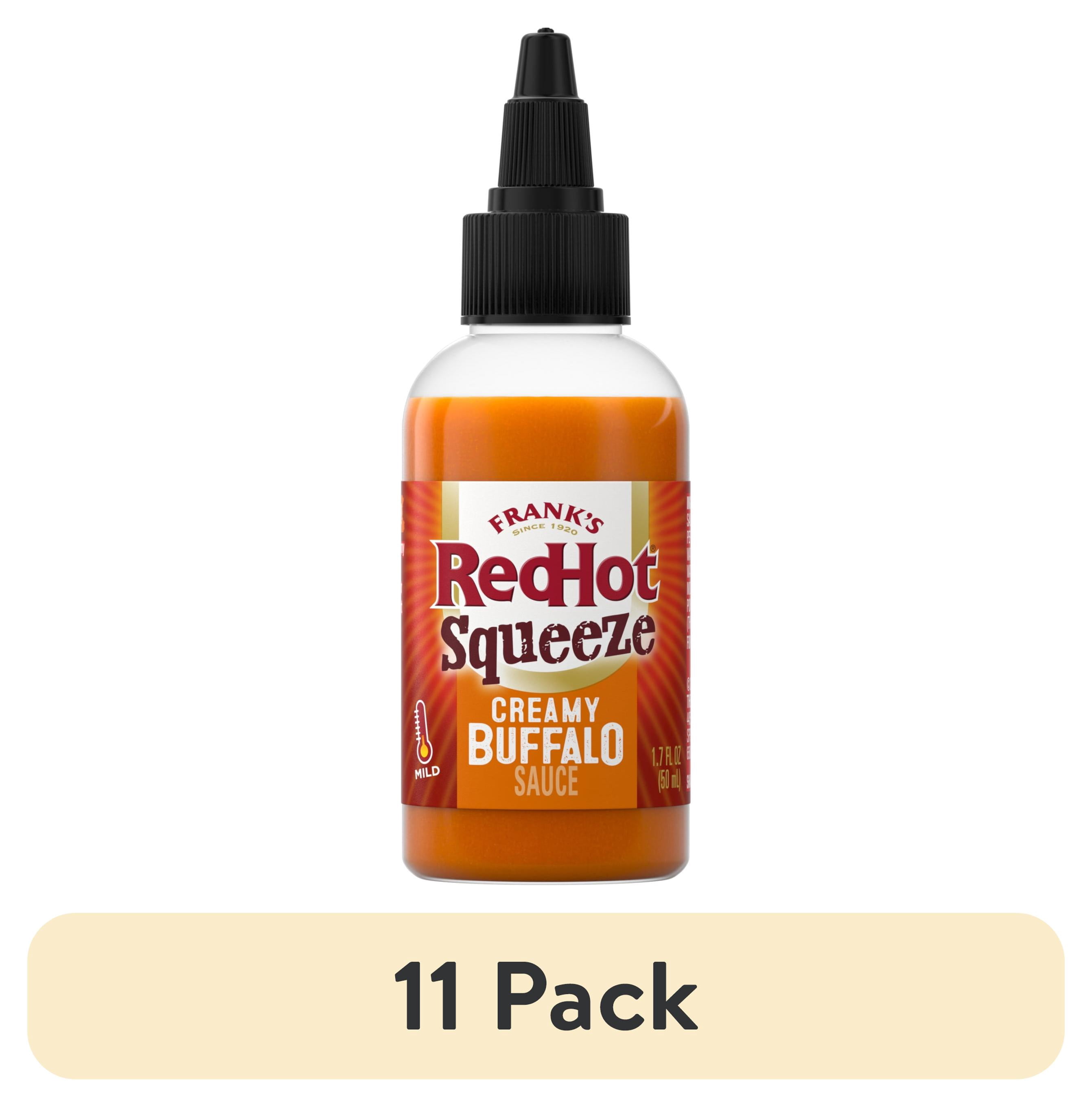 (11 pack) Frank's RedHot Creamy Buffalo Mini Squeeze Hot Sauce, 1.7 fl oz Bottle