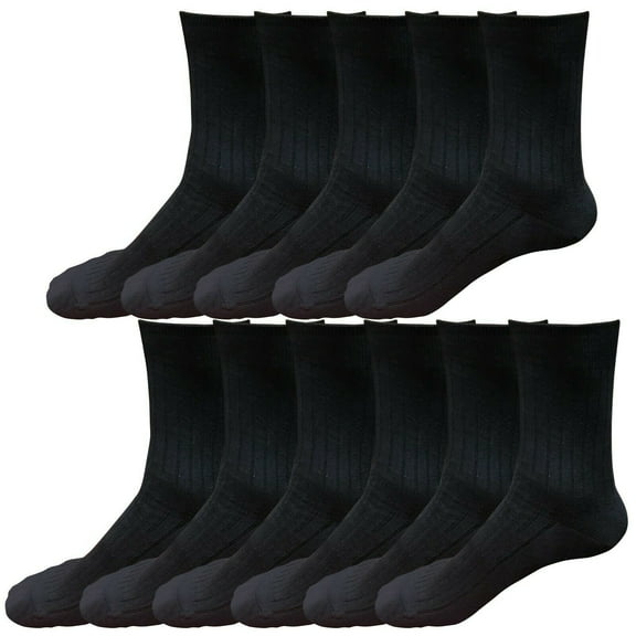 11 pairs 98% Cotton Mens Breathable Comfortable Soft Fashion Casual Crew Business Dress Socks Mid Calf Size 9-11