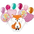 thumbnail image 1 of 11 pc Woodland Princess & Fox Animal Happy Birthday Balloon Bouquet Decoration, 1 of 9