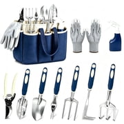 Garden Tool Set 10 Pieces Heavy Duty with Fashion Storage Bag Non-Slip Grip Outdoor Gardening Hand Tools Gifts for Men Women Beginners deal from Walmart