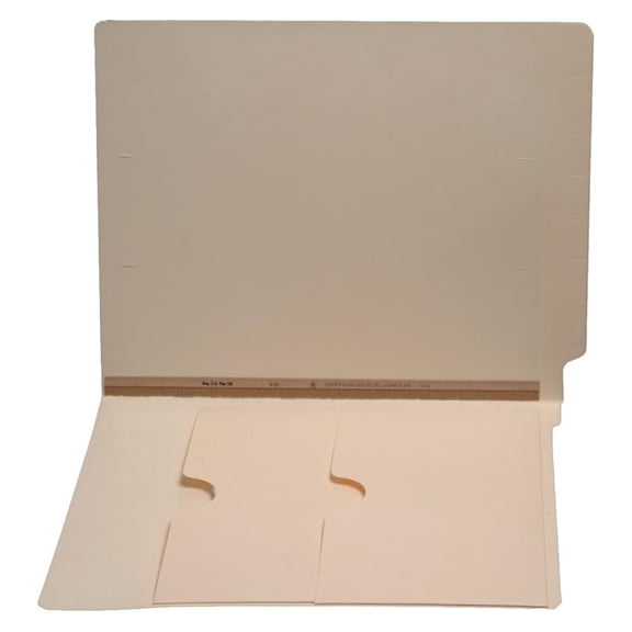 11 pt Manila Folders, Full Cut End Tab, Letter Size, Double Pockets Inside Front, U-File-M Strip (Box of 50)
