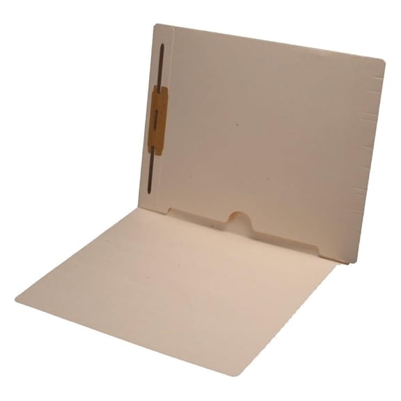 11 pt Manila Folders, Full Cut End Tab, Letter Size, Full Open Bottom Back Pocket, Fastener Pos #1 (Box of 50)