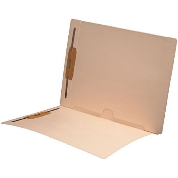 11 pt Manila Folders, Full Cut End Tab, Letter Size, Full Open Bottom Back Pocket, Fasteners Pos #1 & #3 (Box of 50)$$Office