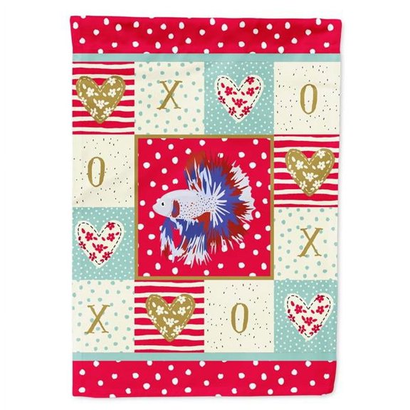 11 x 0.01 x 15 in. Comb Tail Betta Love Flag Garden Size