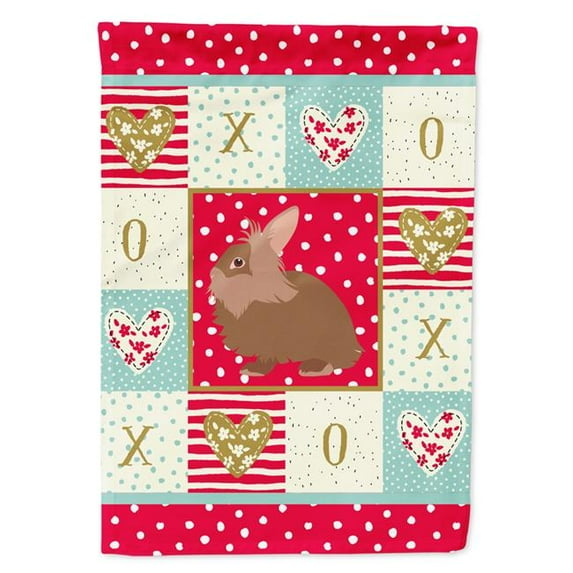 11 x 0.01 x 15 in. Lionhead Rabbit Love Flag Garden Size
