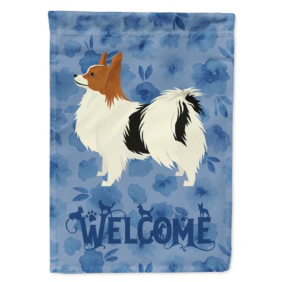 11 x 0.01 x 15 in. Papillon Welcome Flag Garden Size