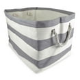 thumbnail image 1 of 11 x 10 x 9 in. Stripe Paper Rectangle Storage Bin, Grey - Small, 1 of 1