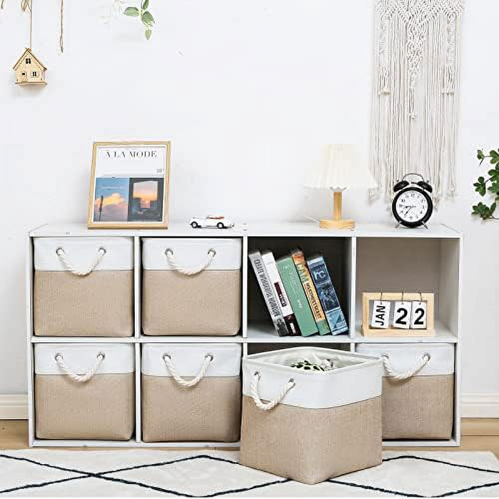 11 x 11 Inch Cube Storage Bins, 6 Pack Large Collapsible Fabric Storage ...