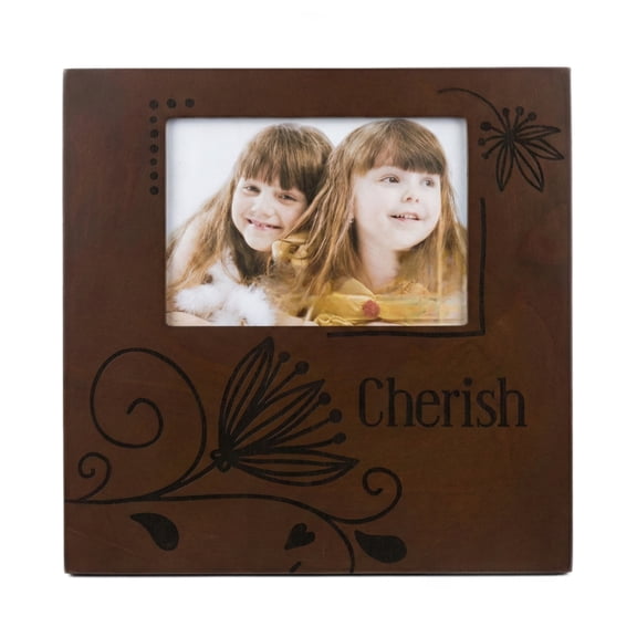 11" x 11" Word Plaque Cherish Walnut Frame
