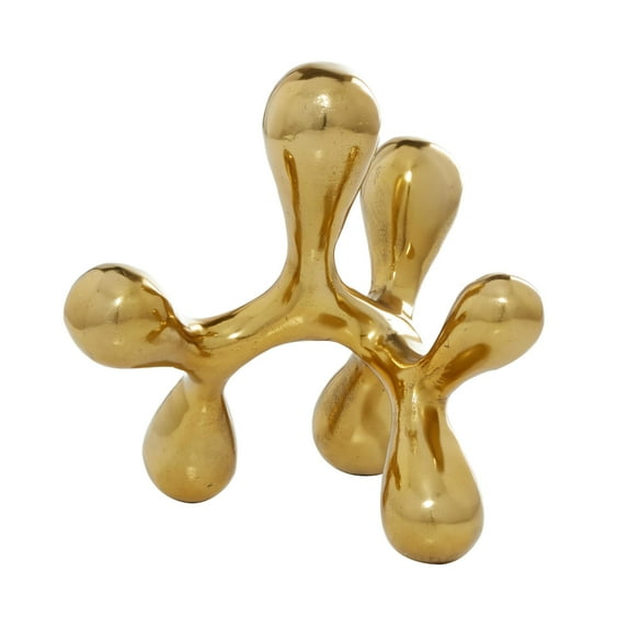 11" x 12" Gold Aluminum Metal Abstract Sculpture, by CosmoLiving by Cosmopolitan