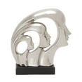 thumbnail image 1 of 11" x 12" Silver Porcelain Face Sculpture, by DecMode, 1 of 9