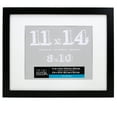 thumbnail image 1 of 11" x 14" Black Belmont Picture Frame with 8" x 10" Mat by Studio Decor - Includes Pre-attached Hanging Hardware - Horizontal or Vertical Display - MDF - 1 Pack, 1 of 3