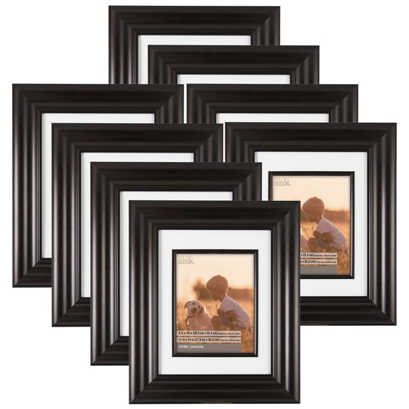 Studio Decor Bronze Wide Scoop Frame, 11" x 14" With 8" x 10" Mat, Home Collection, 8 Pack