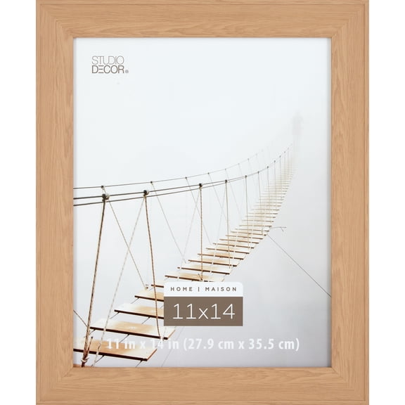 Studio Decor 11" x 14" Brown Home Natural Picture Frame - Includes Pre-attached Hanging Hardware, Horizontal or Vertical Display - 1 Pack