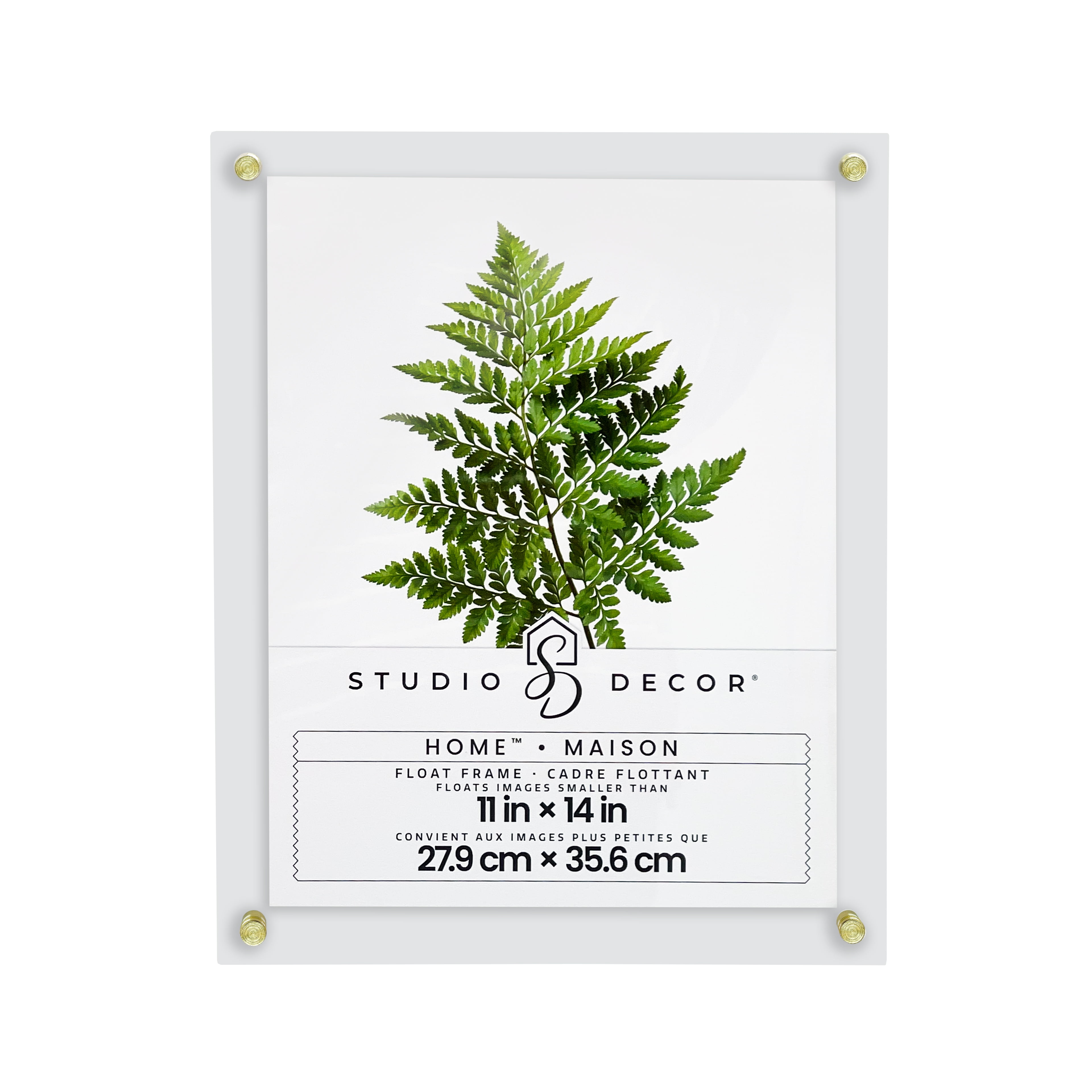 11" x 14" Clear Acrylic and Metal Float Picture Frame