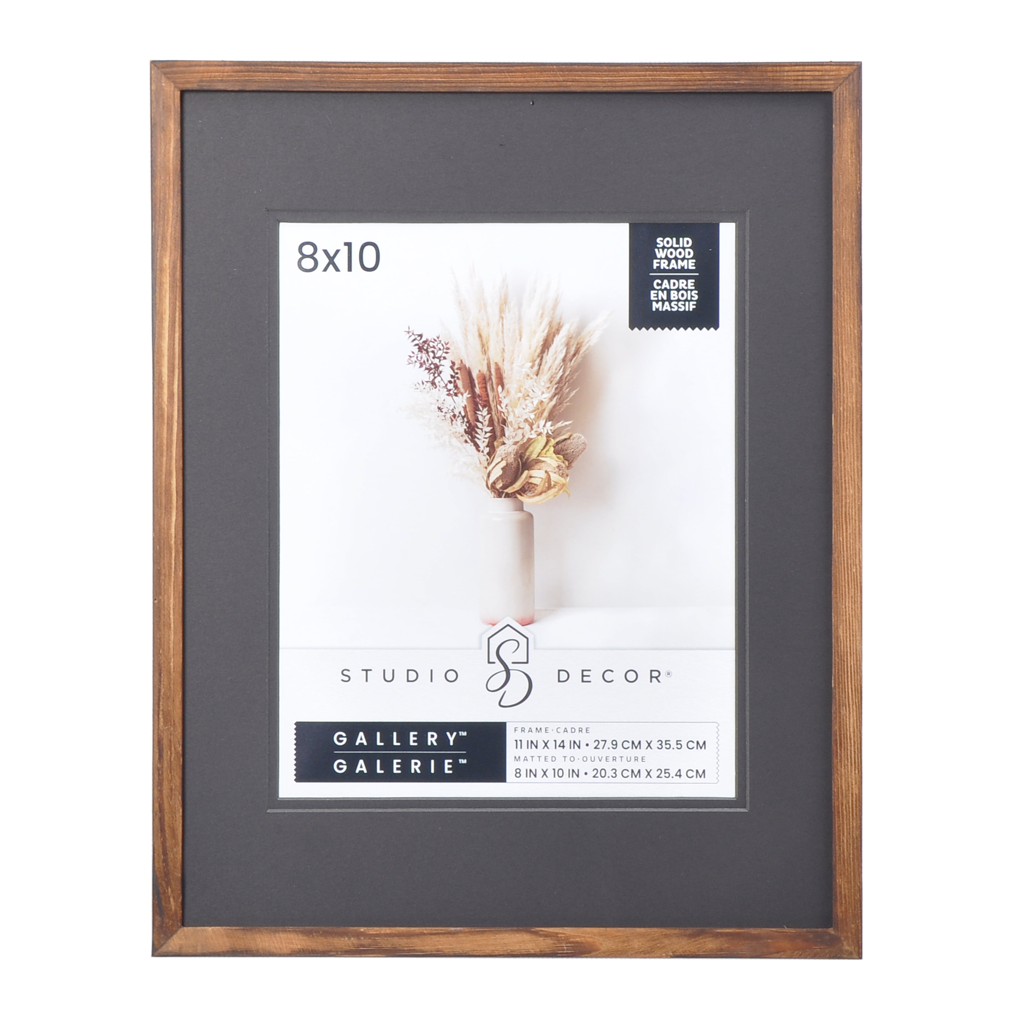 11" x 14" Gallery Dark Wood Picture Frame with Mat by Studio Decor ...
