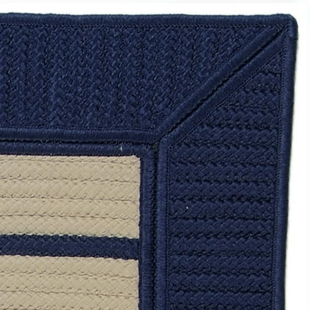 11' x 14' Navy Blue and Beige All Purpose Handcrafted Reversible Rectangular Outdoor Area Throw Rug