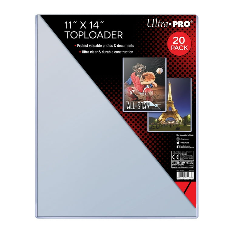 20-Pack 11x14 Top Loaders - Clear Rigid PVC Photo Holders For Prints, Photos & Collectibles