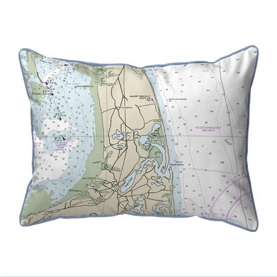 11 x 14 in. Cape Cod - Nauset Beach, MA Nautical Map Small Corded Indoor & Outdoor Pillow