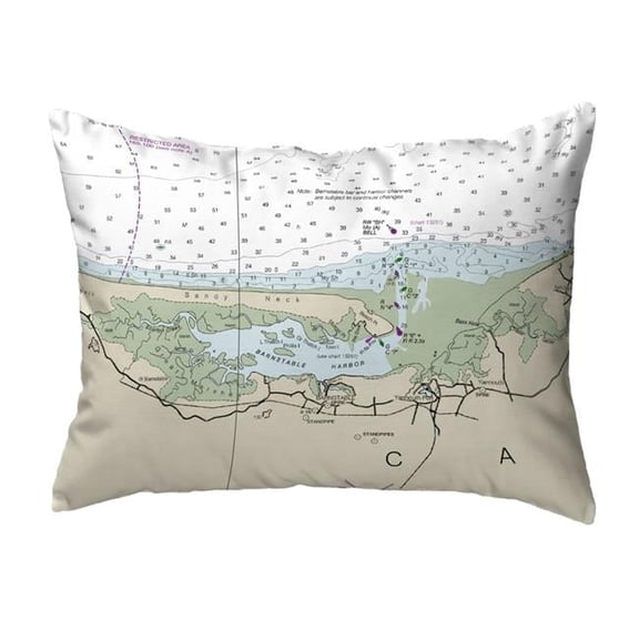 11 x 14 in. Cape Cod - Sandy Neck, MA Nautical Map Non-Corded Indoor & Outdoor Pillow