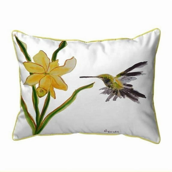 11 x 14 in. Yellow Hummingbird Small Indoor & Outdoor Pillow