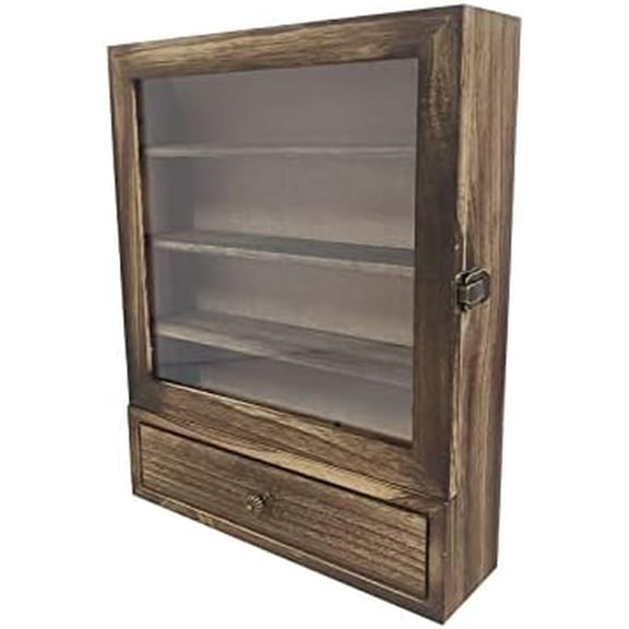 11 x 14inch Shadow Box Frame with 1 Drawer 3 Removable ShelfsWooden Acrylic Display Cases, for Wall Mount and Tabletop Display Picture Flower Keepsake (Carbon)$$Home Decor, Kitchen, & Other