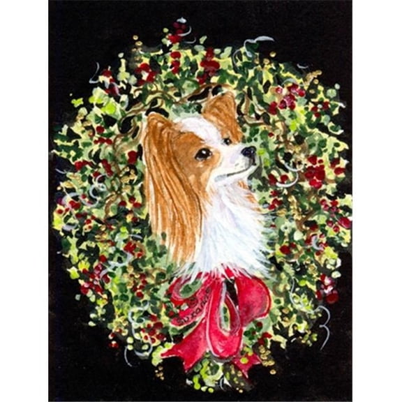 11 x 15 In. Christmas Wreath Papillon Flag, Garden Size