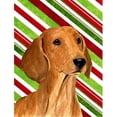 thumbnail image 1 of 11 x 15 In. Dachshund Candy Cane Holiday Christmas Flag, Garden Size, 1 of 1