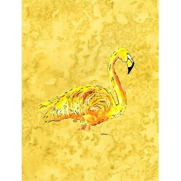 11 x 15 In. Flamingo On Yellow Flag, Garden Size