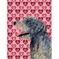 thumbnail image 1 of 11 x 15 In. Irish Wolfhound Hearts Love And Valentines Day Portrait Flag, Garden Size, 1 of 1