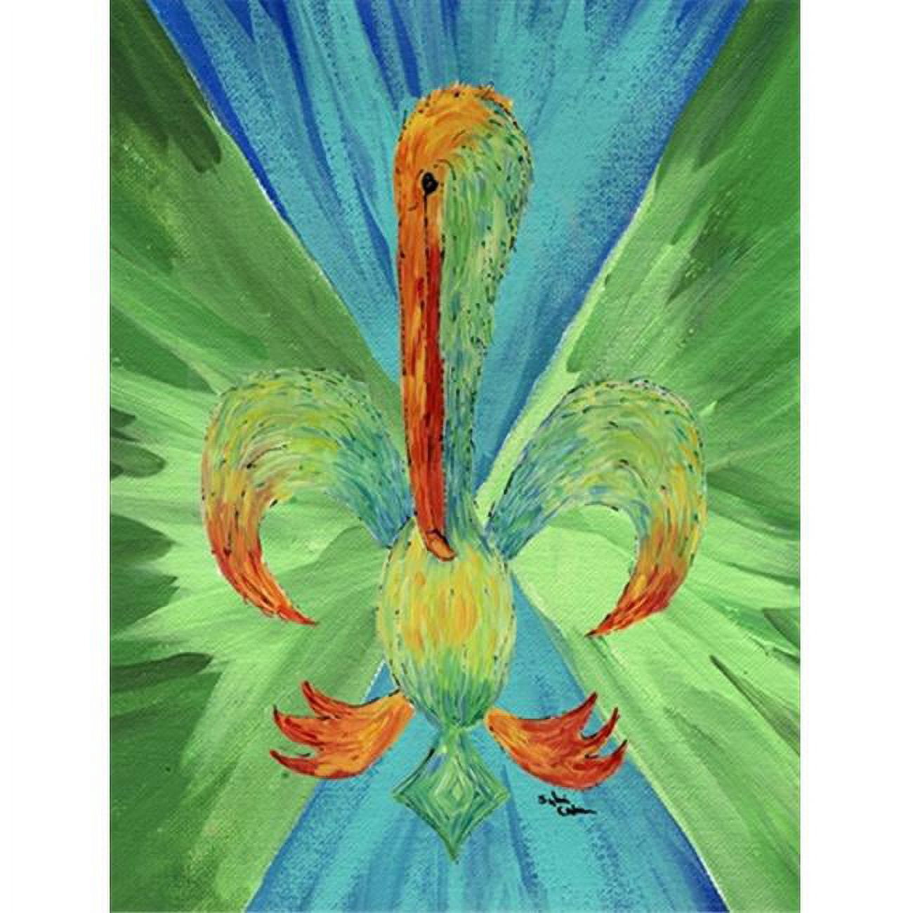 11 x 15 In. Multi Colored Pelican Fleur De Lis Flag, Garden Size