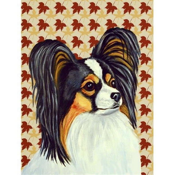 11 x 15 In. Papillon Fall Leaves Portrait Flag, Garden Size