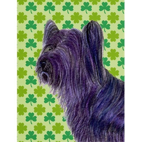 11 x 15 In. Skye Terrier St. Patricks Day Shamrock Portrait Flag, Garden Size