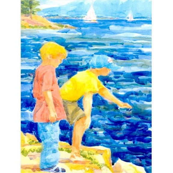 11 x 15 In. The Boys At The Lake Or Beach Flag, Garden Size