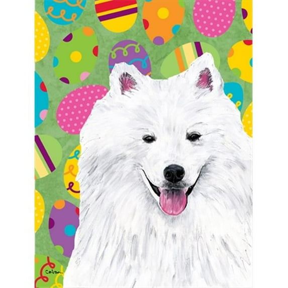 11 x 15 in. American Eskimo Easter Eggtravaganza Garden Size Flag