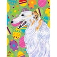 thumbnail image 1 of 11 x 15 in. Borzoi Easter Eggtravaganza Garden Size Flag, 1 of 1