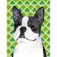 thumbnail image 1 of 11 x 15 in. Boston Terrier St. Patricks Day Shamrock Portrait Flag Garden Size, 1 of 1