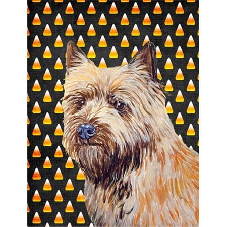 11 x 15 in. Cairn Terrier Candy Corn Halloween Portrait Garden Size Flag