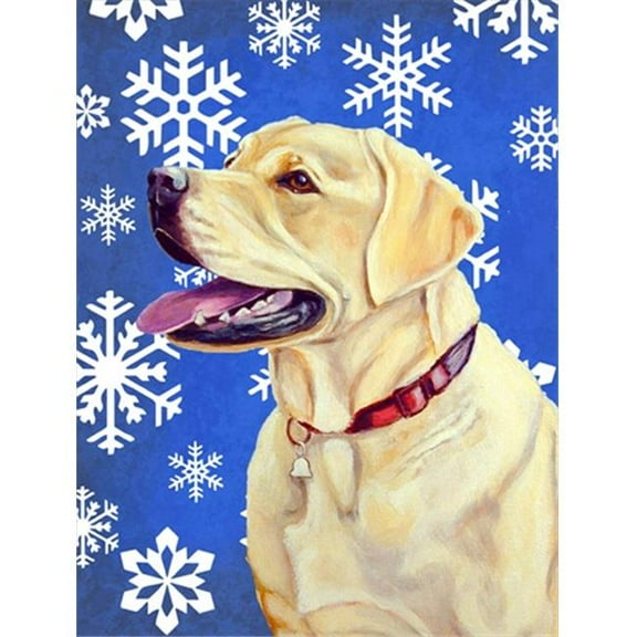 11 x 15 in. Labrador Winter Snowflakes Holiday Garden Size Flag